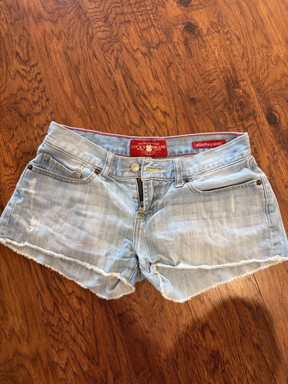 Lucky Brand Light Wash Frayed Denim Shorts